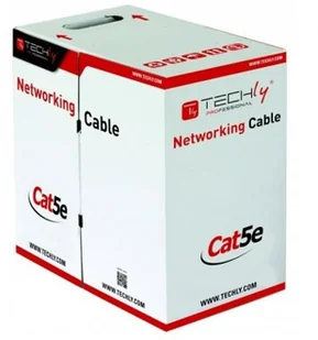 Techly Kabel instalacyjny TechlyPro skrętka Cat5e F/UTP drut CCA zewnętrzna 305m czarna ITP8-RIS-0305LO SPTCOKKF3010 - Kable miedziane - miniaturka - grafika 3