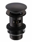 Baterie umywalkowe - STELLMAN Korek Do Umywalek z Przelewem Czarny KLIK KLAK Duży korbl - miniaturka - grafika 1