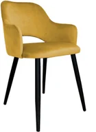 Krzesła - Atos Krzesło NAPO VELVET żółte nowoczesne na metalowych nogach MILANO-MG15 - miniaturka - grafika 1