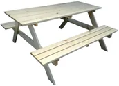 Meble ogrodowe - Rojaplast zestaw mebli ogrodowych PIKNIK 160 cm naturalny - miniaturka - grafika 1