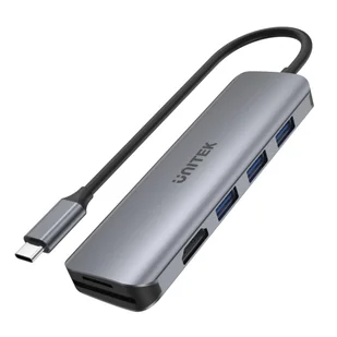 Unitek HUB USB-C 3x USB 3.1 SD HDMI - Huby USB - miniaturka - grafika 2