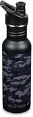 Shakery i bidony sportowe - Klean Kanteen Klean Kanteen Classic Narrow Bottle 532ml with Sport Cap, czarny/szary  2022 Bidony 1008924 - miniaturka - grafika 1
