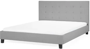 Beliani Łóżko jasnoszare tapicerowane 160x200 cm LA ROCHELLE - Łóżka - miniaturka - grafika 2