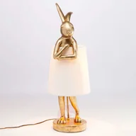 Lampy stojące - KARE Animal Rabbit lampa stołowa złota/biała - miniaturka - grafika 1