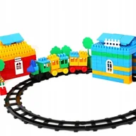 Pociągi dla dzieci - INNY KLOCKI DUŻE STACJA KOLEJOWA W POJEMNIKU 550 ELEMENTÓW - miniaturka - grafika 1