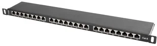 Lanberg Patch panel 24port 0.5U CAT.6 Ekranowany Czarny PPS6-0024-B - Akcesoria do szaf serwerowych - miniaturka - grafika 4