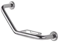 Akcesoria łazienkowe - Bemeta Poręcz kątowa ścienna z mydelniczką 46x22 cm chromowana 106107031 106107031 - miniaturka - grafika 1