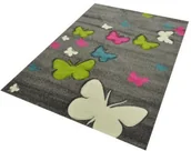 Dywany dla dzieci - DYWAN DZIECIĘCY 160x230cm MOTYLKI SZARY 4D7A-3927E - miniaturka - grafika 1