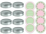 Pozostałe akcesoria kuchenne - Dr. Oetker 3230 pokrywką Twist-off i blachą naklejka, biały, srebrny/zielony/czerwony/biały/różowy, 8,5 x 8,5 x 1 cm, 8 jednostek 3230 - miniaturka - grafika 1