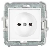 Gniazdka elektryczne - Karlik Gniazdo pojedyncze Mini MGP-1 bez uziemienia 2P bez przesłon torów prądowych biały - miniaturka - grafika 1