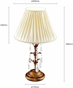 Euluna Lampa stołowa Teresa z kryształami klosz tekstylny - Lampy stojące - miniaturka - grafika 5