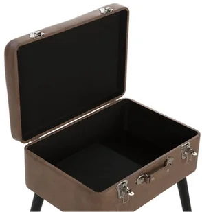 Beliani Stołek ze schowkiem ekoskóra brązowy MALLARD - Pojemniki na zabawki - miniaturka - grafika 8