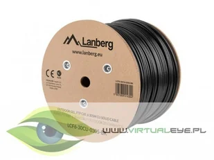 LANBERG Kabel FTP Kat.6 CU 305m drut outdoor żelowany (LCF6-30CU-0305-BK) - Kable miedziane - miniaturka - grafika 2