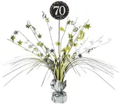 Balony i akcesoria - Amscan Obciążnik do balonów "Bukiet 70 urodziny", srebrno-złoty, 250 g 111964 - miniaturka - grafika 1