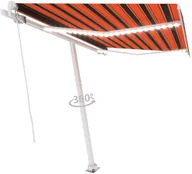 Markizy - VidaXL Lumarko Ręcznie zwijana markiza z LED, 350x250 cm, pomarańczowo-brązowa - miniaturka - grafika 1