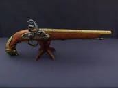 Repliki - broń - Denix SA REPLIKA NIEMIECKI PISTOLET SKAŁKOWY NA STOJAKU MODEL 1043L+800 1043L+800 - miniaturka - grafika 1