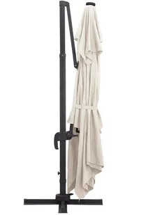 vidaXL Parasol z LED i aluminiowym słupkiem, 400x300 cm, piaskowy vidaXL - Parasole ogrodowe - miniaturka - grafika 6