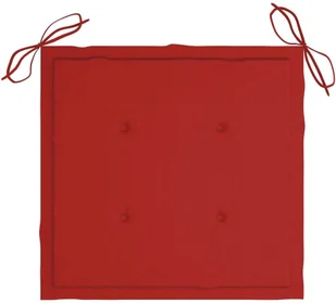 vidaXL Krzesła ogrodowe, 2 szt., czerwone poduszki, lite drewno tekowe - Fotele i krzesła ogrodowe - miniaturka - grafika 20