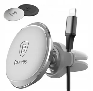 Baseus magnetyczny uchwyt na kratkę wentylacyjną z klipsem na 2 kable (srebrny/czarny) - Uchwyty samochodowe do telefonów - miniaturka - grafika 26