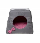 Legowiska dla kotów - Comfy Budka Lola Trio 43x43x39 Szary/różowy - miniaturka - grafika 1