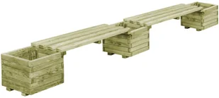 vidaXL Ławka ogrodowa z donicami, impregnowane drewno sosnowe FSC - Donice - miniaturka - grafika 4