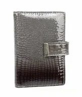 Etui na dokumenty i karty - Jennifer Jones Etui Na Karty Dokumenty JENNIFER JONES Wizytownik Pionowy Z Zapięciem Skóra Naturalna Lakierowana JJ5244 - miniaturka - grafika 1