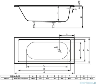 Massi ELEGA SLIM 140x70 MSWT-EL-00314070 - Wanny - miniaturka - grafika 4