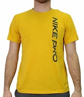 Koszulki sportowe męskie - Nike Męski T-shirt Pro Top Npc Burnout T-shirt żółty Dark Sulfur/Sequoia M CU4975 - miniaturka - grafika 1