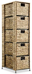 vidaXL Szafka z hiacyntu wodnego 5 koszykami, 25,5 x 37 100 cm - Komody - miniaturka - grafika 3