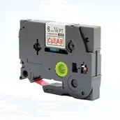 Papier do drukarek - Brother Taśma zamiennik TZ-112 / TZe-112, 6mm x 8m, czerwony druk / przezroczysty podkład - miniaturka - grafika 1