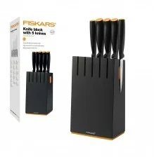 Fiskars zestaw 5 NOŻY W BLOKU CZARNYM 1014190 FF 1014190 (FISKARS FF 1014190) - Noże kuchenne - miniaturka - grafika 7