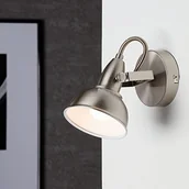 Lampy ścienne - Briloner Leuchten 2049 012 A + + to E, reflektor z obrotową i ruchomą Spot w stylu retro/vintage wzór na ścianę, 40 W, metalowy, E14, satyna Biały, 15.6 x 10 x 15.6 cm 2049-012 - miniaturka - grafika 1