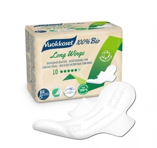 Vuokkoset Vuokkoset, podpaski ze skrzydełkami Long 100% Bio, 10 szt. - Podpaski - miniaturka - grafika 4