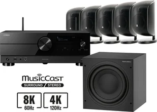 Kino domowe Yamaha RX-A2A + 5 x M-1 + ASW 610 Czarny - Kino domowe Kino domowe Yamaha RX-A2A + 5 x M-1 + ASW 610 Czarny - Kino domowe - miniaturka - grafika 1