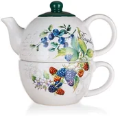 Dzbanki i imbryki - Banquet imbryk z filiżanką RASPBERRY - miniaturka - grafika 1