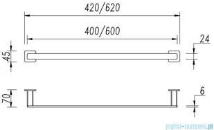 Omnires Nelson wieszak na ręcznik 42 cm czarny NL80214BL - Wieszaki łazienkowe - miniaturka - grafika 2