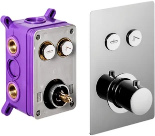 CORSAN Prysznicowa bateria podtynkowa Box Adour chromowana z termostatem BT02CH - Baterie podtynkowe - miniaturka - grafika 9