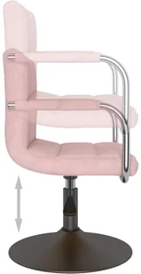 Fotel biurowy, krzesło biurowe vidaXL Obrotowe krzesło biurowe, różowe, tapicerowane aksamitem! 334611 - Fotele i krzesła biurowe - miniaturka - grafika 7