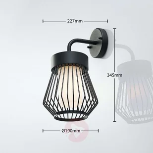LINDBY Kinkiet zewnętrzny Vajana w kształcie klatki - Lampy ogrodowe - miniaturka - grafika 3