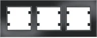 Klawisze i ramki - Schneider LUMINA-PASSION-Ramka-3-krotna-pozioma-szkło-czarne WL9231 - miniaturka - grafika 1