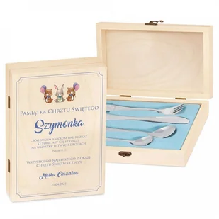 Murrano Zestaw Sztućców Dla Dzieci W Drewnianym Etui Nadruk Pamiątka SZT-ANIMALS_DRW-UV-021 - Sztućce dla dzieci - miniaturka - grafika 2