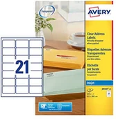 Etykiety do drukarek - Avery Zweckform Avery etykiety do drukarek atramentowych, przezroczyste J8560-25 - miniaturka - grafika 1