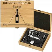 Gadżety dla niej i dla niego - Murrano Personalizowany Zestaw Akcesoriów Do Wina Deluxe Trójkącik ZDW3-035 - miniaturka - grafika 1