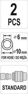 Yato SZYBKOZŁĄCZE F ZE SPRĘŻYNĄ NA WĄŻ 6X10mm 2 SZTUKI YT-24101 YT-24101 - Akcesoria pneumatyczne - miniaturka - grafika 3