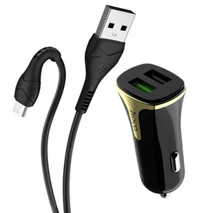 HOCO Ładowarka Ładowarka samochodowa 3A + kabel 1m Micro USB Quick Charge 3.0 Z31 Universe 2 porty czarna 110295 - Ładowarki samochodowe - miniaturka - grafika 4