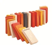 Gry planszowe - Plan Toys Mini domino wyścig klocków - miniaturka - grafika 1