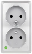 Gniazdka elektryczne - Elektro-Plast Gniazdo Berg 2x2P+Z srebrne - miniaturka - grafika 1