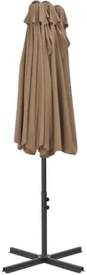 vidaXL Parasol ogrodowy na słupku aluminiowym, 460 x 270 cm, taupe - Parasole ogrodowe - miniaturka - grafika 7