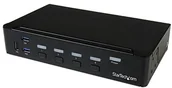 Przełączniki KVM - StarTech . com 4 port DisplayPort KVM Switch  DP przełącznik KVM z USB 3.0 Hub  4 K 30 HZ SV431DPU3A2 - miniaturka - grafika 1