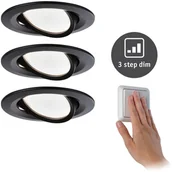 Oprawy, klosze i abażury - Paulmann Nova Coin 3x okrągła wychylana czarna - miniaturka - grafika 1